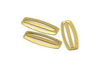 Minimalist Choker Finding, 30 Raw Brass Connectors with 3 Stripes and with 2 Holes (27x10x0.50mm)  D0173--C019