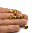 Brass End Cap, 20 Raw Brass Cord Tip End Cap , Cord End - (7x8mm) B0025