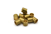 Brass Tube Beads - 24 Raw Brass Industrial Tube Findings, (8x8mm)  A0671