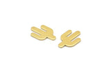 Brass Cactus Blank, 50 Raw Brass Cactus, Tiny Cactus Blanks (14x9x0.80mm) M02614