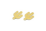 Brass Cactus Blank, 50 Raw Brass Cactus, Tiny Cactus Blanks (14x9x0.80mm) M02614