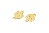 Brass Cactus Charm, 24 Raw Brass Cactus Charms With 1 Hole (14x9x0.80mm) M02615