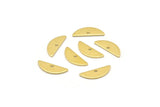 Semi Circle Charm, 50 Raw Brass Half Moon Charms With 1 Hole, Blanks (14x5x0.80mm) M02670