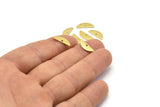 Semi Circle Charm, 50 Raw Brass Half Moon Charms With 1 Hole, Blanks (14x5x0.80mm) M02670