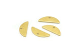 Semi Circle Charm, 50 Raw Brass Half Moon Charms With 1 Hole, Blanks (14x5x0.80mm) M02724