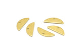 Semi Circle Charm, 50 Raw Brass Half Moon Charms With 1 Hole, Blanks (14x5x0.80mm) M02724