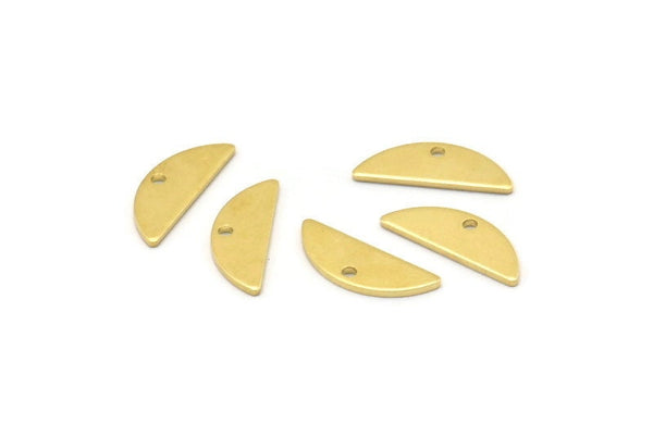 Semi Circle Charm, 50 Raw Brass Half Moon Charms With 1 Hole, Blanks (14x5x0.80mm) M02724