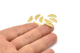 Semi Circle Charm, 50 Raw Brass Half Moon Charms With 1 Hole, Blanks (14x5x0.80mm) M02724