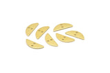 Semi Circle Charm, 50 Raw Brass Half Moon Charms With 2 Holes, Blanks (14x5x0.80mm) M02725