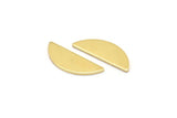 Semi Circle Blank, 24 Raw Brass Half Moon Blanks, Stamping Blanks (18x7x0.80mm) M02655