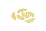 Semi Circle Blank, 24 Raw Brass Half Moon Blanks, Stamping Blanks (18x7x0.80mm) M02655