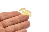 Semi Circle Blank, 24 Raw Brass Half Moon Blanks, Stamping Blanks (18x7x0.80mm) M02655
