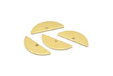 Semi Circle Charm, 24 Raw Brass Half Moon Charms With 1 Hole, Blanks (18x7x0.80mm) M02657