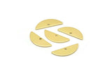 Semi Circle Charm, 24 Raw Brass Half Moon Charms With 1 Hole, Blanks (18x7x0.80mm) M02657