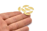 Semi Circle Charm, 24 Raw Brass Half Moon Charms With 1 Hole, Blanks (18x7x0.80mm) M02657