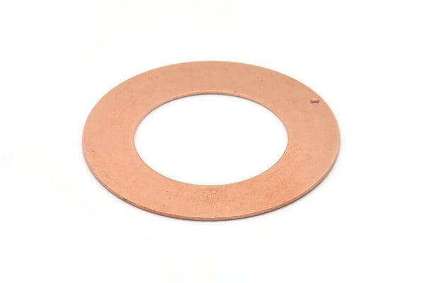 Copper Round Charm, Raw Copper Charm With 1 Hole, Pendants, Findings (50x0.80mm) M02631