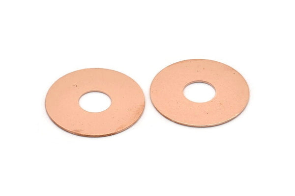 Copper Round Blank, 2 Raw Copper Stamping Blanks, Stamping Tags (30x0.80mm) M02623