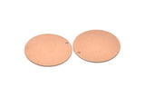 Copper Round Charm, 2 Raw Copper Charms With 1 Hole, Pendants, Findings (30x0.80mm) M02624