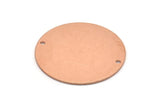 Copper Round Charm, 2 Raw Copper Charms With 2 Holes, Pendants, Findings (30x0.80mm) M02626