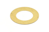 Brass Round Charm, Textured Raw Brass Charm With 2 Holes, Pendants, Findings (50x0.80mm) M02645