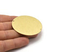 Brass Round Charm, Textured Raw Brass Charm With 2 Holes, Pendants, Findings (50x0.80mm) M02646