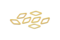 Gold Diamond Connector, 12 Gold Plated Brass Diamond Connectors (9x17x1mm) D0029 Q0056