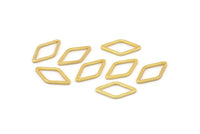Gold Diamond Connector, 12 Gold Plated Brass Diamond Connectors (9x17x1mm) D0029 Q0056
