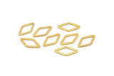 Gold Diamond Connector, 12 Gold Plated Brass Diamond Connectors (9x17x1mm) D0029 Q0056