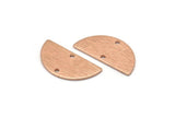 Rose Gold Semi Circle, 4 Rose Gold Plated Brass Textured Half Moon Connector With 2 Holes, Charms, Pendants (21x10.5x0.80mm) D0615 Q0762