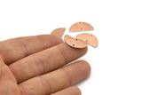 Rose Gold Semi Circle, 4 Rose Gold Plated Brass Textured Half Moon Connector With 2 Holes, Charms, Pendants (21x10.5x0.80mm) D0615 Q0762