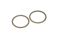 Boho Brass Findings, 100 Antique Brass Connector Rings  (25mm) pen 450  K033