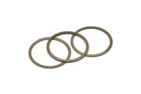 Boho Brass Findings, 100 Antique Brass Connector Rings  (25mm) pen 450  K033