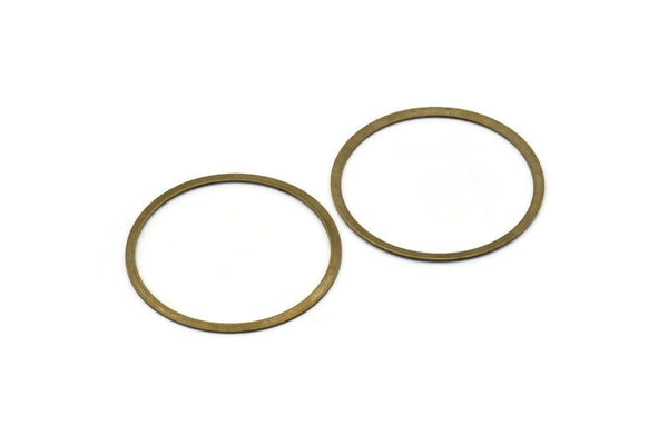 Brass Connector Ring, 50 Antique Brass Connector Rings  (31mm) K036