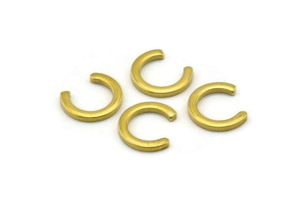 C Shaped Connector, 12 Raw Brass Connectors, Findings (12.5x11x1.5x1.8mm) K067