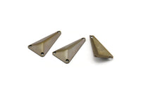 Triangle Pyramid Charm, 20 Antique Brass Triangle Pyramid Charms With 3 Holes (20x11mm) Pen 3040 K110