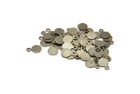 Dark Stamping Tag, 100 Antique Brass Stamping Tags, Connector, Rings  (6mm)  K001
