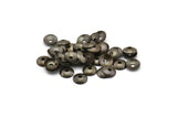 Dark Bead Caps, 100 Antique Brass Round Cambered Middle Hole Connector, Findings, Bead Caps (6mm) K017