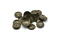 Antique Brass Bead, 100 Antique Brass Round Cambered Middle Hole Connector, Findings, Bead Caps (10mm) K019