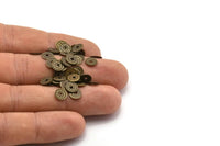 Middle Hole Spacer Bead, 100 Antique Brass Round Middle Hole Bead Caps, Spacer Bead Charms, Findings (6.5mm) K022