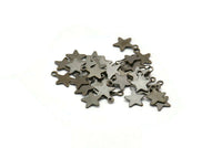 Vintage Copper Charm, 100 Antique Copper Star Charms Findings (1mm) (9mm) K214