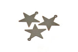Vintage Star Charm, 20 Antique Brass Star Charms (23mm) K156