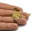Brass Leaf Charm, 100 Raw Brass Leaf Charms (11.5x6mm) K205
