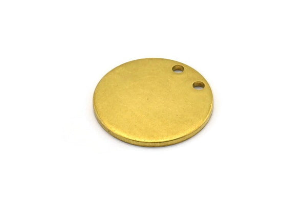 Brass Cabochon Tag, 12 Raw Brass Cabochon Tags, Stamping Tags 2 Holes (25x1.5mm) Y100