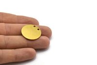 Brass Cabochon Tag, 12 Raw Brass Cabochon Tags, Stamping Tags 2 Holes (25x1.5mm) Y100
