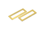 Blank Rectangle Connector, 12 Raw Brass Rectangle Connectors With No Holes (50x17x0.70mm) C007