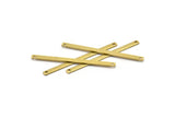 Long Necklace Bar, 30 Raw Brass Bar Connectors With 2 Holes (55x3x1mm) Brc 148--a0825