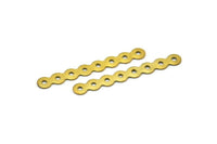 Raw Brass Charm, 25 Raw Brass With 8 Holes Connectors,charms, Findings (36x4.5mm) Brs37 A0215