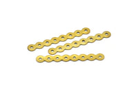 Raw Brass Charm, 25 Raw Brass With 8 Holes Connectors,charms, Findings (36x4.5mm) Brs37 A0215