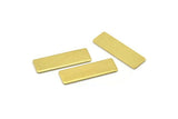 Brass Rectangle Blank, 24 Raw Brass Rectangle Stamping Blanks (25x8x0.80mm) A0915