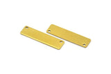 Brass Rectangle Bar, 24 Raw Brass Rectangle Stamping Blanks With 2 Holes, Pendants (30x8x0.80mm) Y216